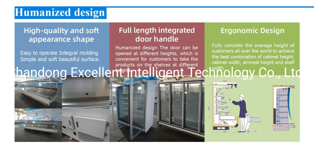 Meat Deli Refrigerator Serve Over Display Counter Fridge Freezer for Supermarket