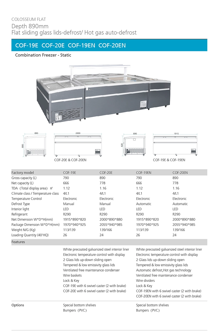 Supermarket Combined Island Refrigeration Equipment Meat Food Fridge Display Freezer/Deep Chest Freezer Refrigerator